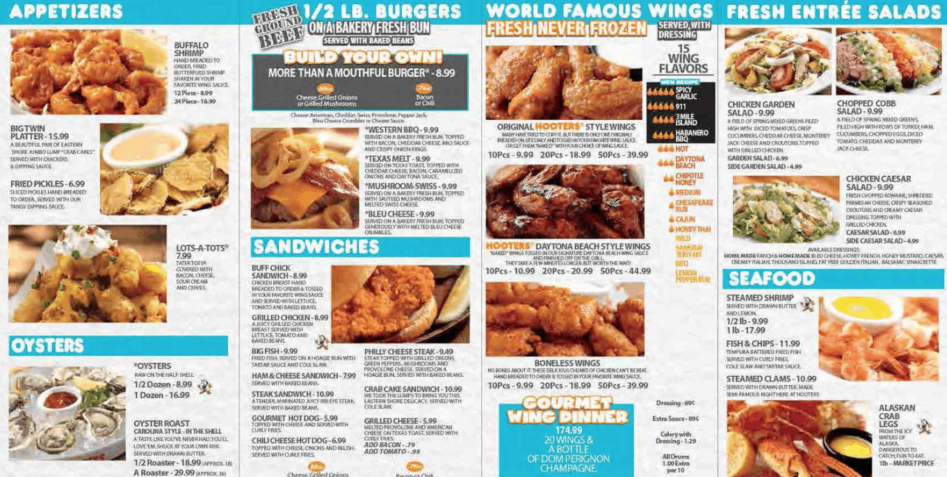 The Current Hooters Menu Explained